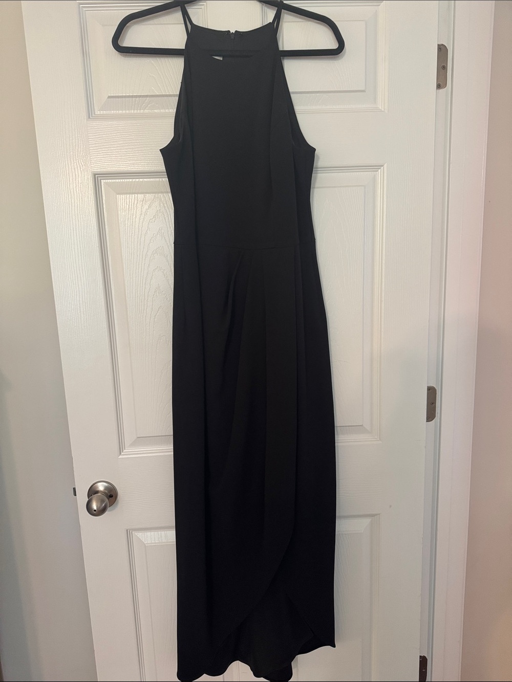 BHLDN Black High-Neck Halter Maxi Dress